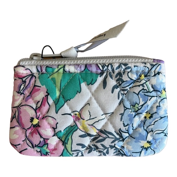 Vera Bradley Handbags - Vera Bradley Happy Hydrangeas ‘Hummingbird Card Coin Zip Floral Case Pouch